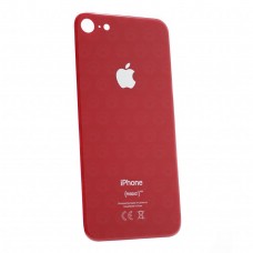 Задняя крышка (стекло) для iPhone 8 (большое отверстие, c "CE") цвет: красный